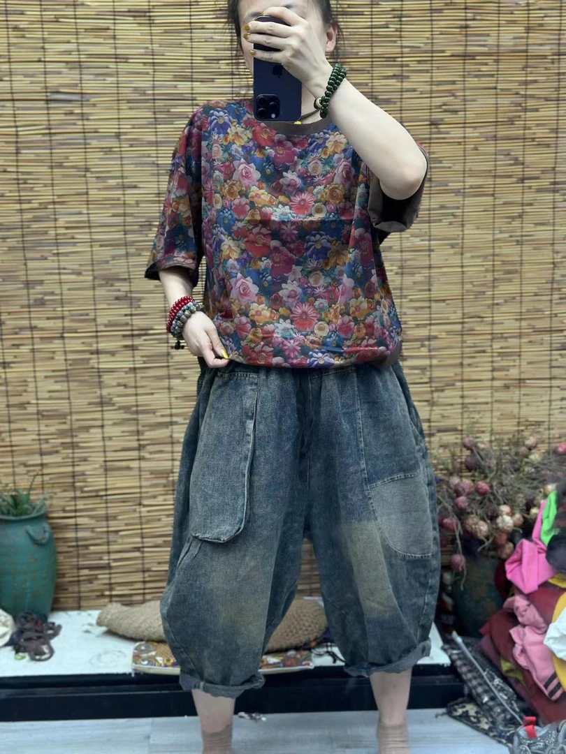 HY    彩色花朵T恤