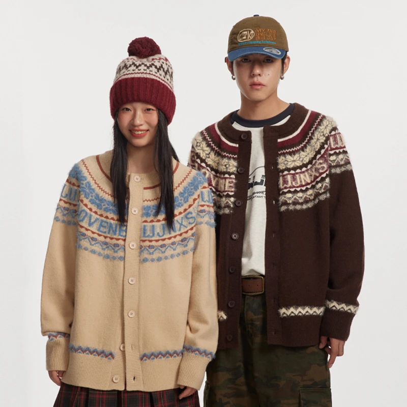 【交个朋友专属】江南先生费尔岛毛衣外套慵懒风针织开衫JN44J31