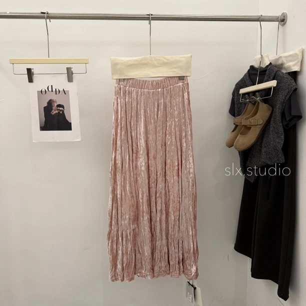 slx@ 87232 绒绒伞摆半裙