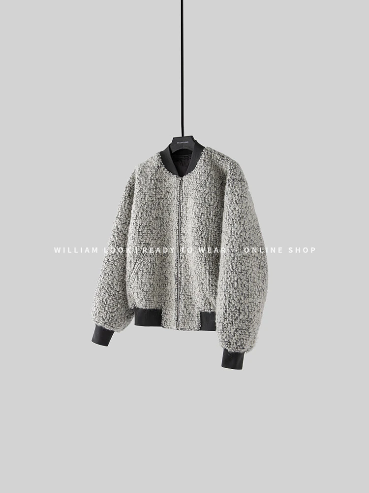 威廉威 男女同款【小香棒球服】立体裁剪高定面料时髦夹克外套C870