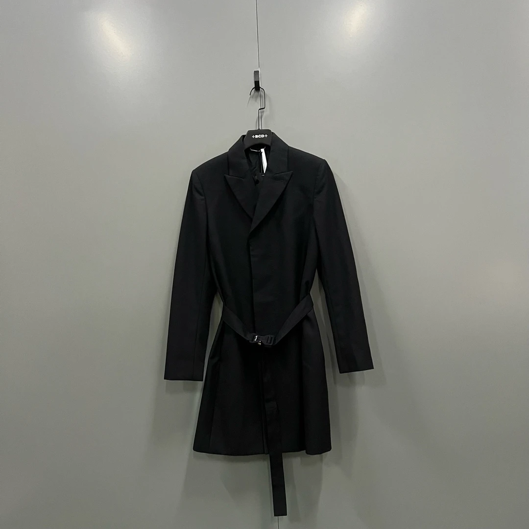 全新未使用 DIOR/迪奥 黑色拼接腰带大衣 48码 50码/全新