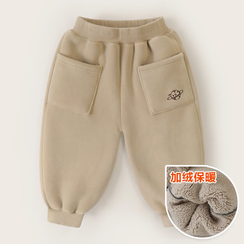 【清仓】右欧男童加绒裤秋冬款棉裤童装儿童宝宝加厚冬装保暖U15141