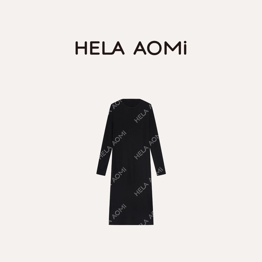 HELA AOMI “瘦瘦裙”羊毛莱赛尔罗纹肌理感极简风连衣裙CY5CM73517