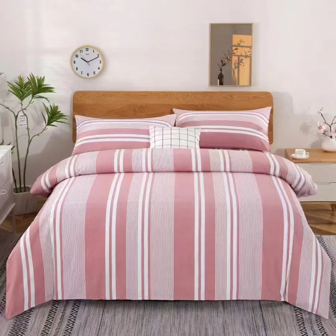 百分百棉细纱老粗布三件套柔软舒适亲肤针织加厚格子双人床