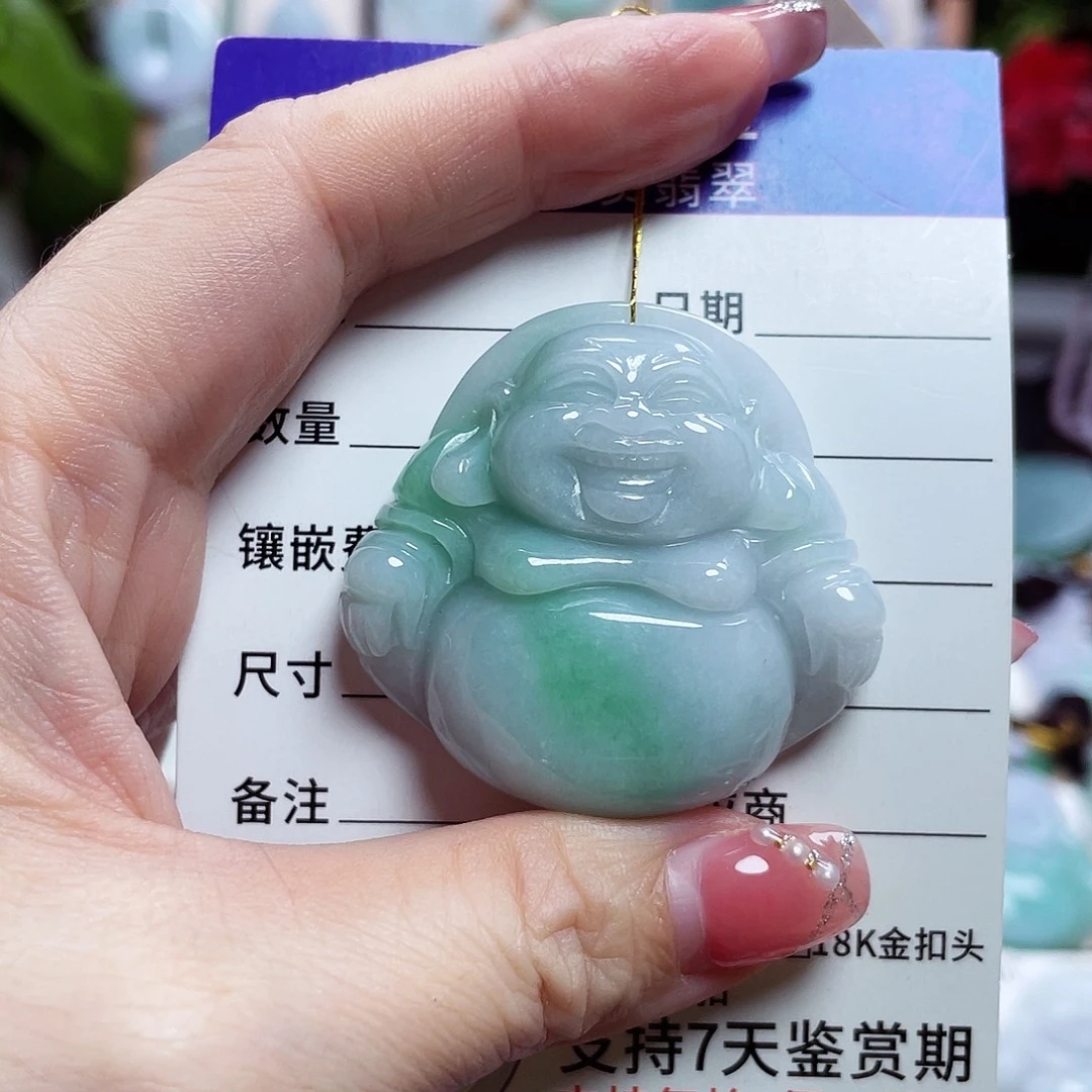 翡翠未镶嵌颈饰佛公16