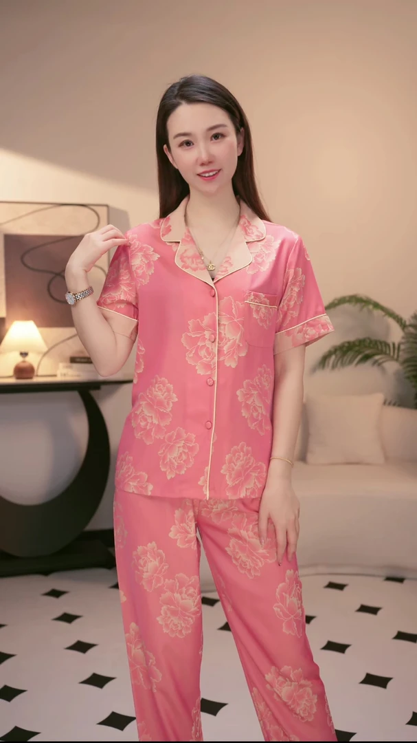 2025年新品上新翻领大码休闲轻奢女士睡衣家居服可外穿BMM