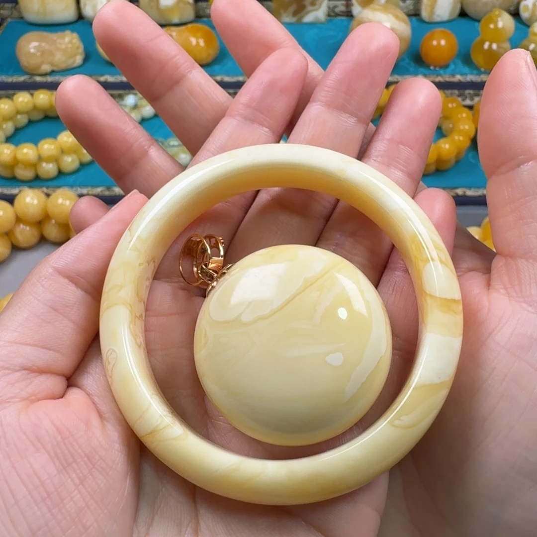 琥珀未镶嵌手链同料