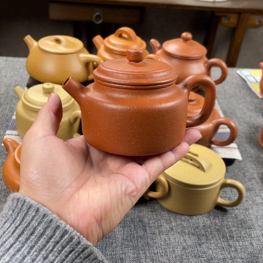 茶壶紫砂红降坡德钟全手30目160