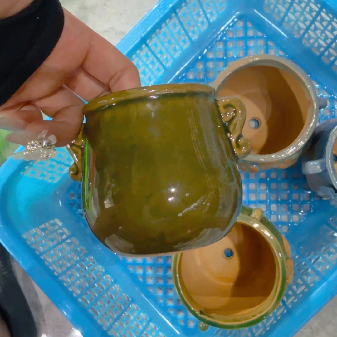 紫砂花盆粗陶精雕