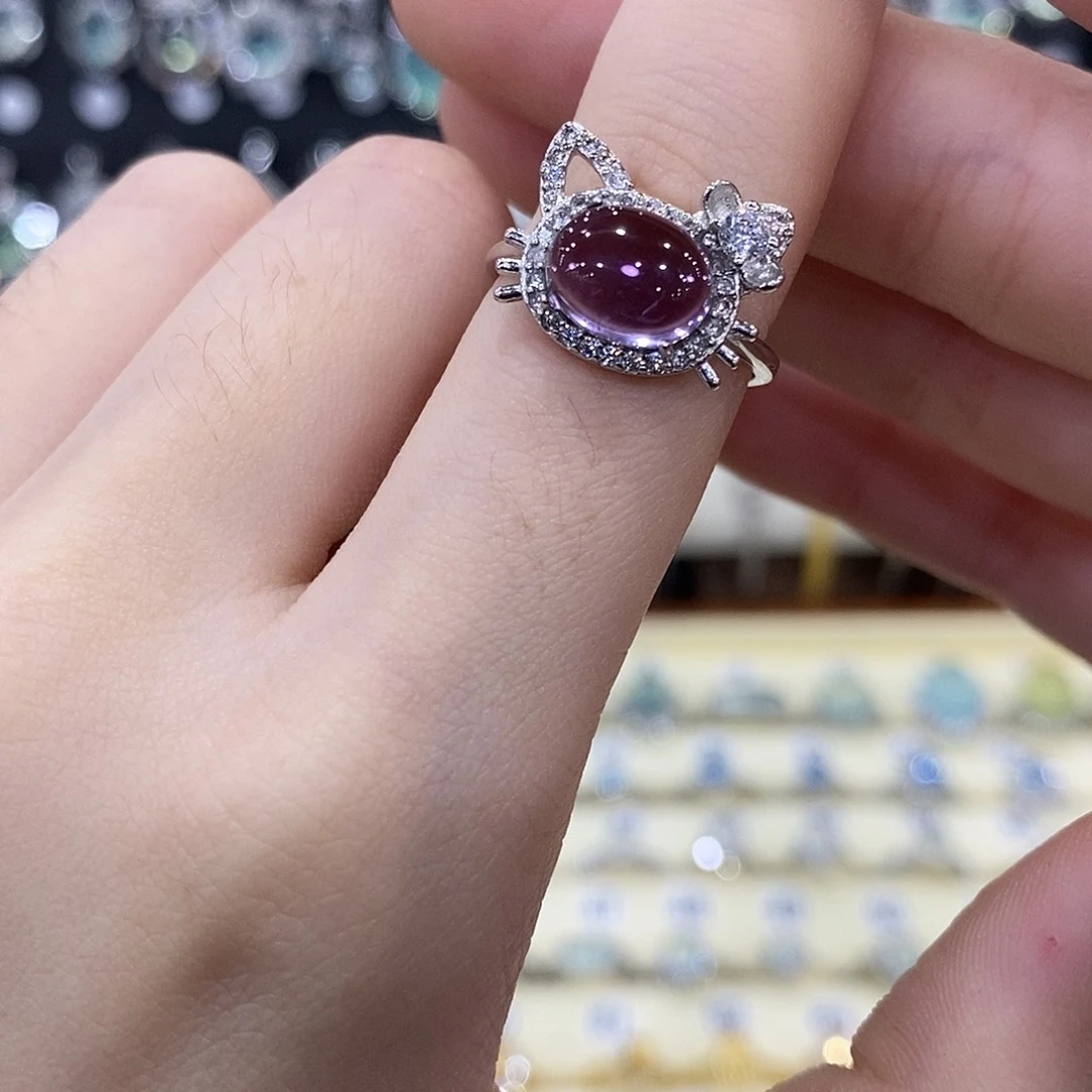 银S925镶嵌紫晶戒指