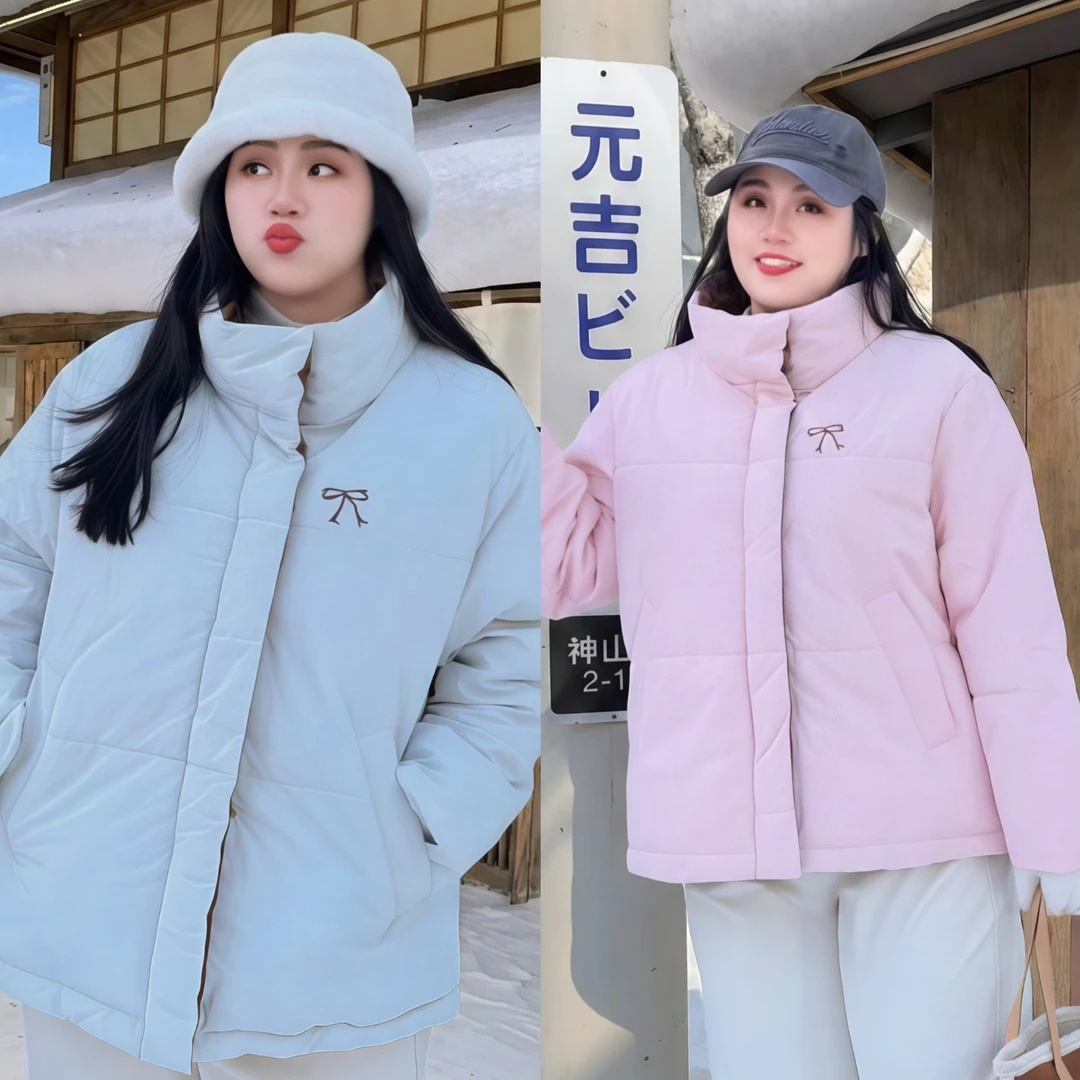 花契“糯糯米糕”大码女装冬季显瘦200斤胖mm俏皮可爱棉服13714-F