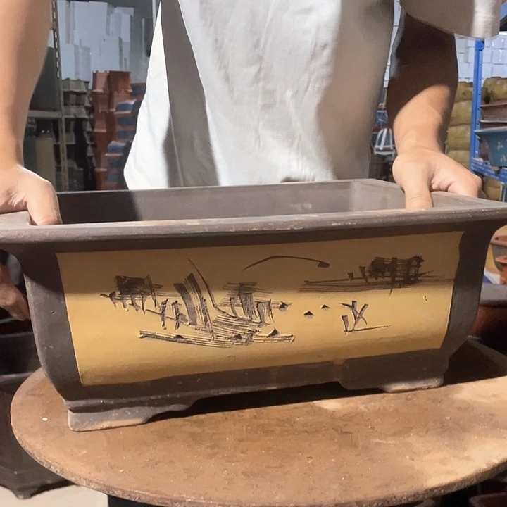 40黄色马槽花盆花盆