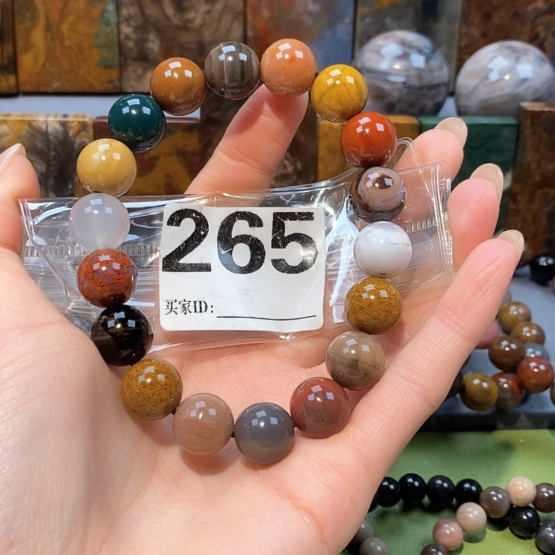 未镶嵌天然北票硅化玉手串12.5硅化玉