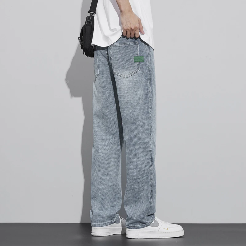 潮流星空纹牛仔裤男2025新款宽松直筒美式复古潮牌春秋阔腿长裤子