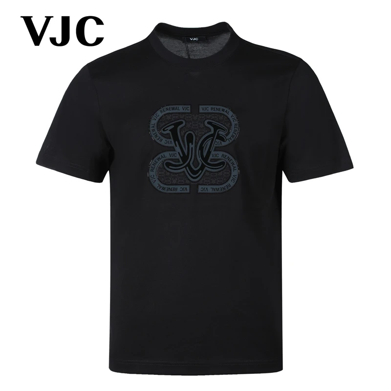 VJC/威杰思2025春季新品男装时尚休闲短袖T恤潮流印花D25BA1739