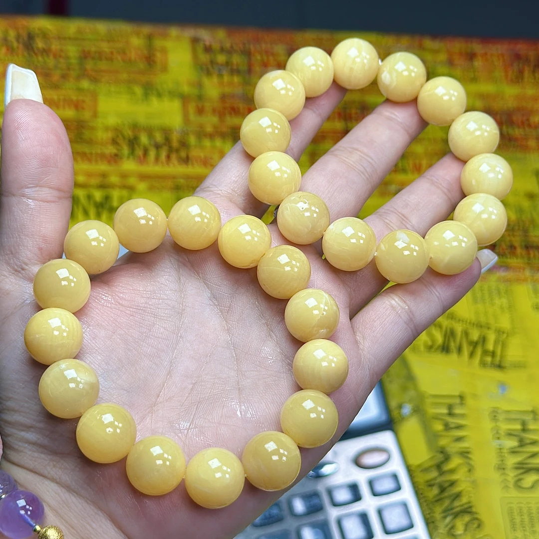 【AT】玉化黄金砗砗手串-约13mm（多样性发其一）