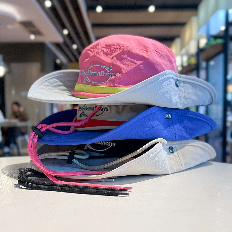 2025新款复古工装风渔夫帽亲子款夏季防晒户外速干透气露营登山帽