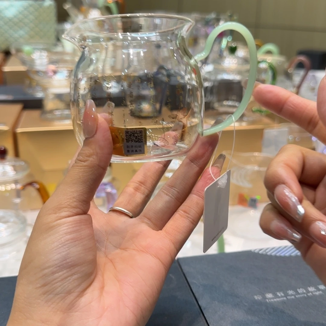 禾器浅玉色爱莲说美满公道杯