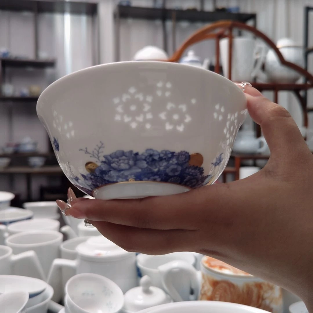 瓷花蔓5寸饭碗一个