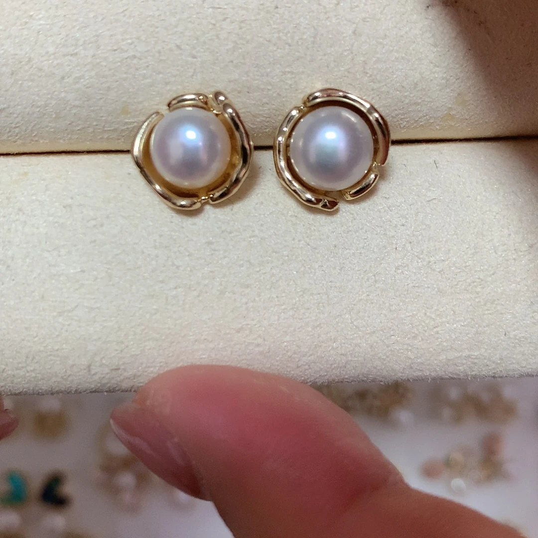 淡水珍珠耳饰合金