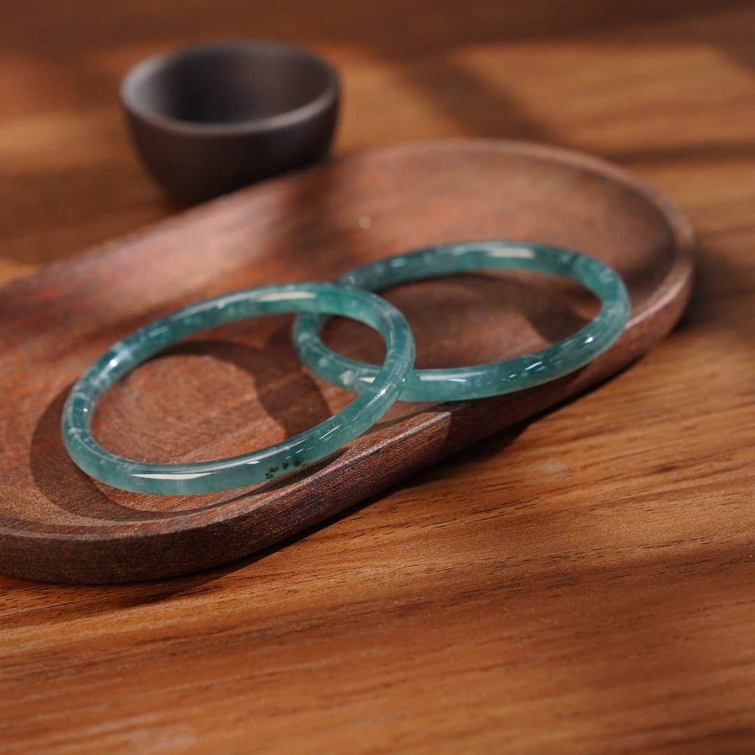 翡翠蓝水美人条手镯多样性发一/有瑕（55-61#）5*5 KV0010714