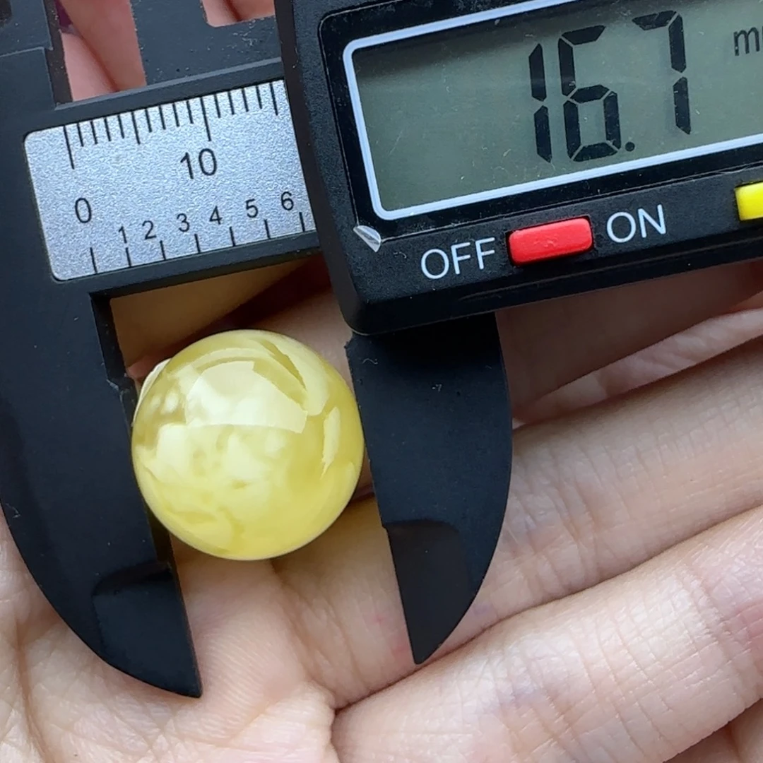 蜜蜡未镶嵌裸石飘花圆珠