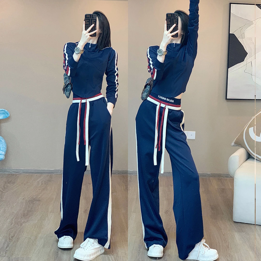 网红炸街休闲运动套装女春秋冬立领拉链卫衣显瘦女装洋气品质女装