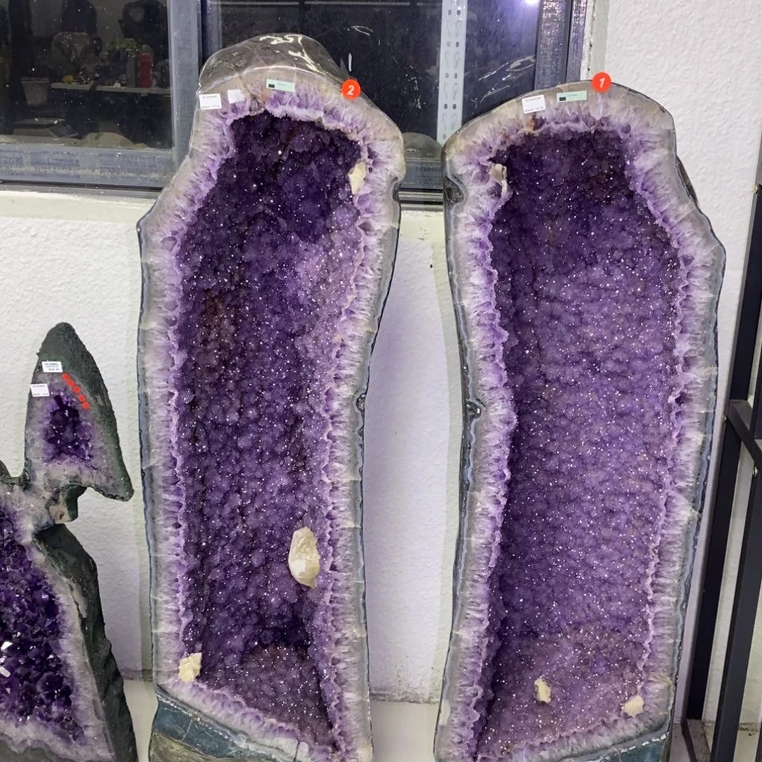 银S925镶嵌大型摆件（非配饰）紫晶全抛软糖对洞