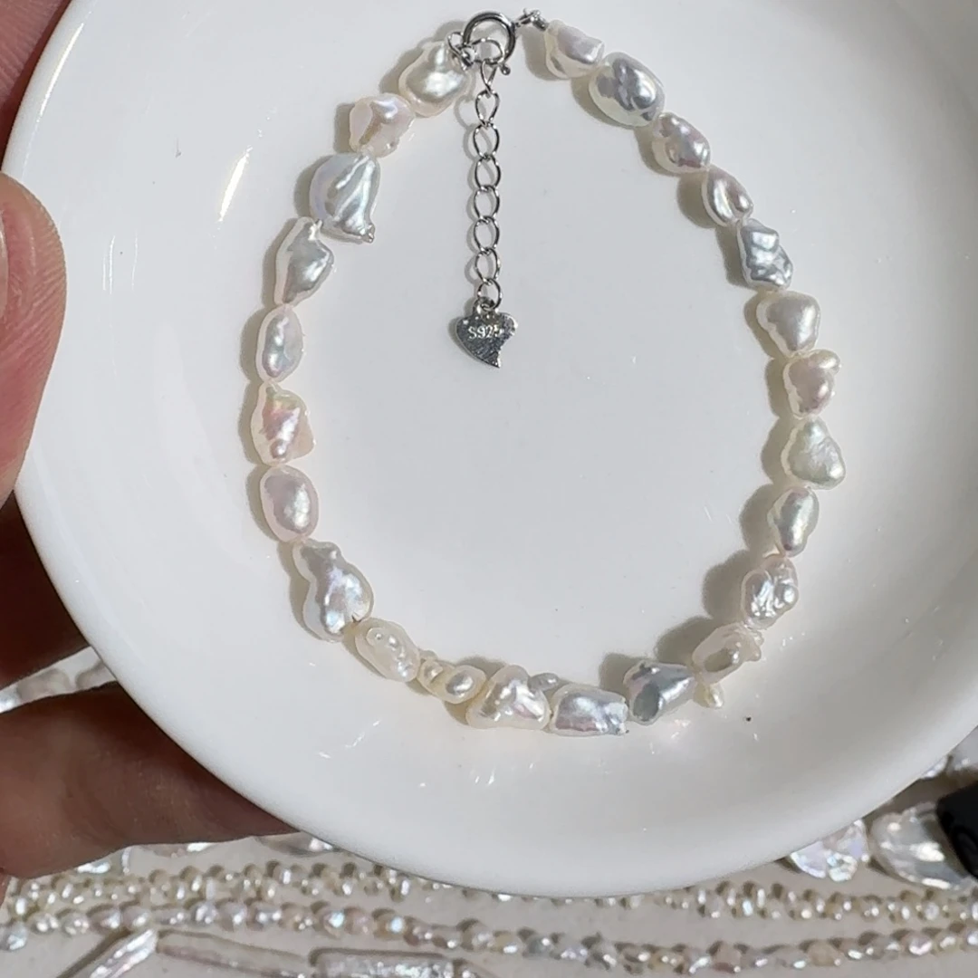 淡水珍珠手链银S925镶嵌