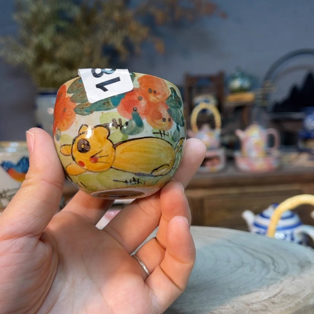 杯花*米素浅陶瓷手工手绘