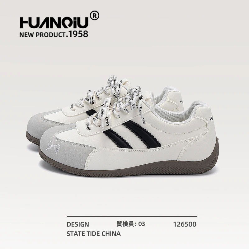 环球德训鞋女2025新款秋季薄底运动赛车鞋休闲板鞋百搭轻便鞋子女