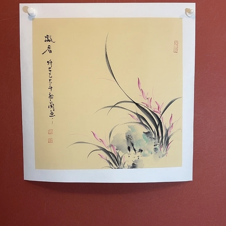 国画听兰老师花鸟