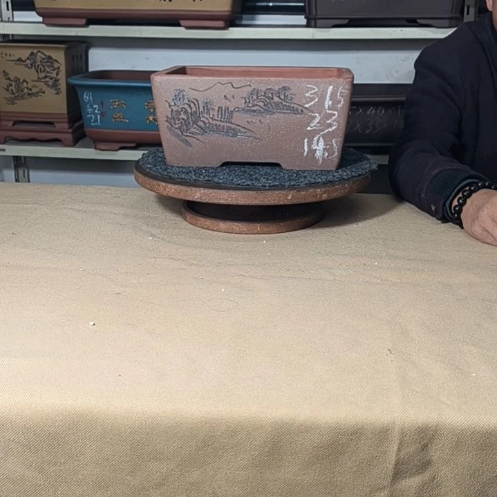 花盆紫砂豆沙色大号马