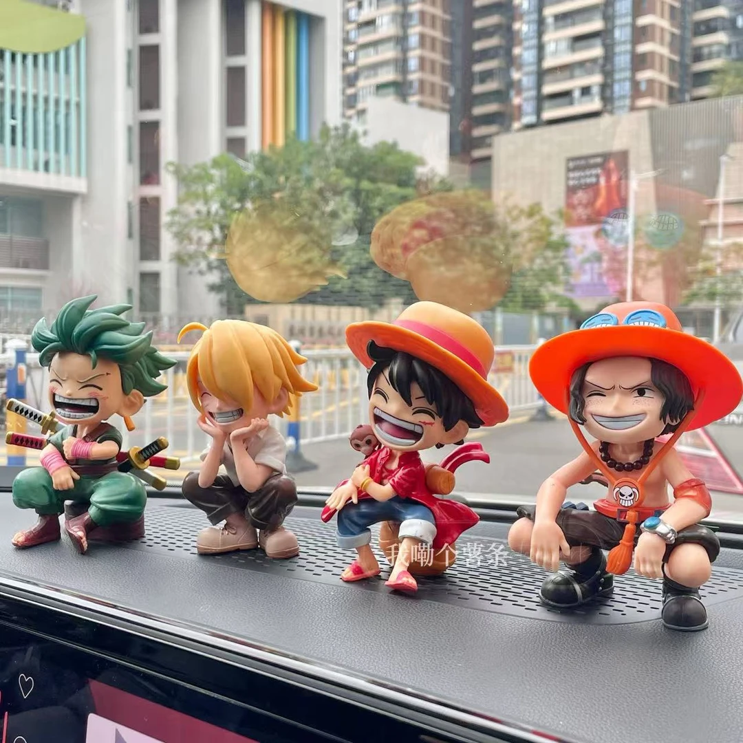 海贼王Q版坐姿索隆山治路飞艾斯车载车内摆件潮玩个性男生礼物