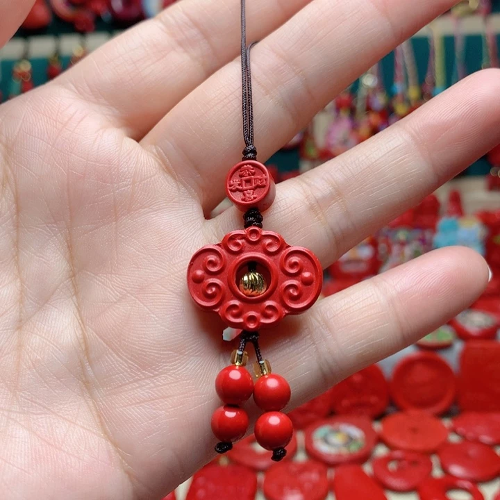 天然辰砂工艺品朱砂手机坠