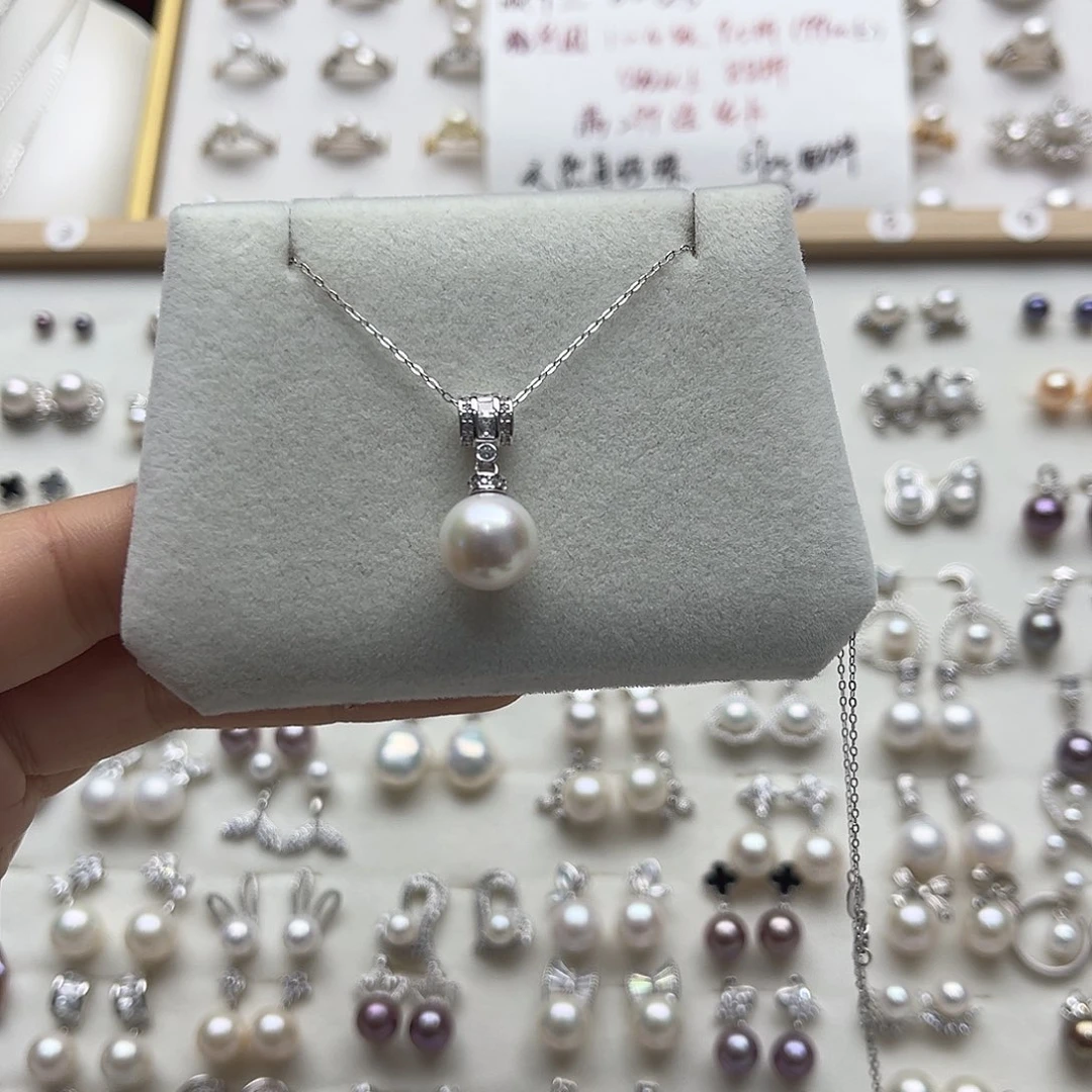 银S925镶嵌淡水珍珠项链