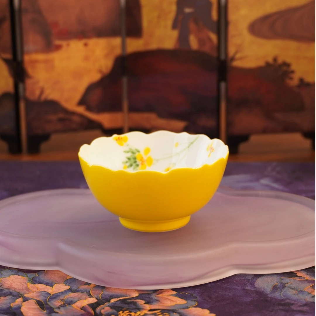 【柠檬黄手绘油菜花普洱杯】陶瓷纯手工女士精致大容量主人杯100ml