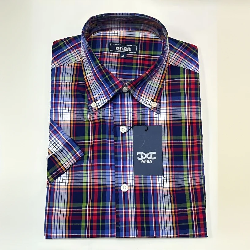 高端男士英伦格全棉短袖