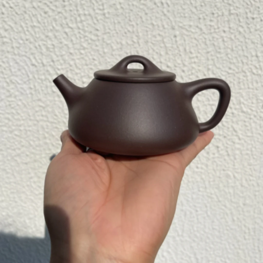 四号紫泥平盖石瓢200毫升半手工