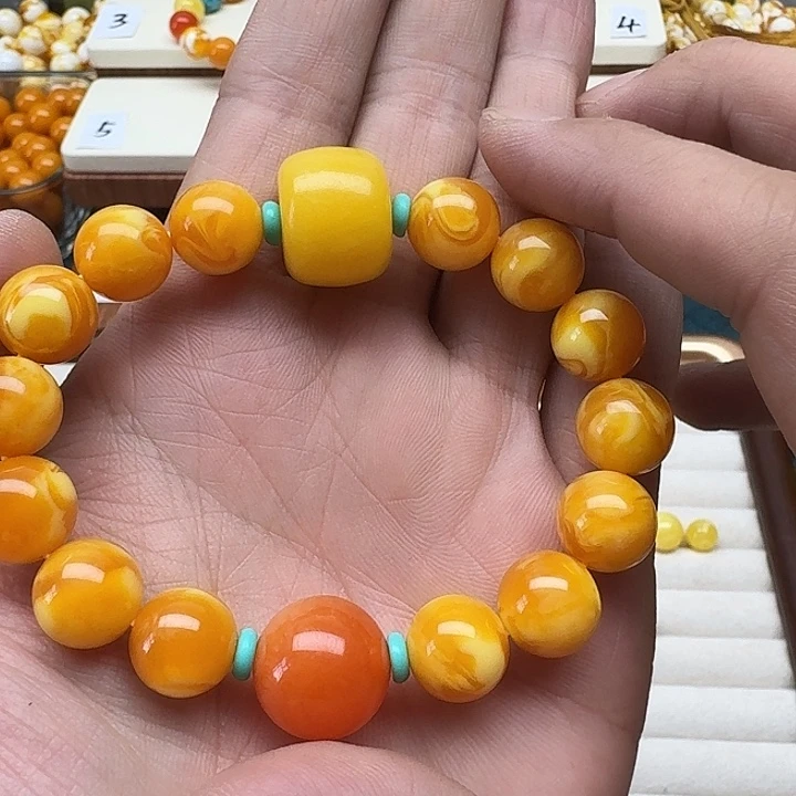 初***阳无非金属精品老蜡色素串搭配一条