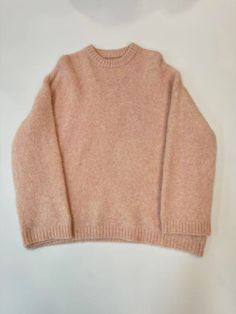 2025春季新长袖针织时尚休闲女士百搭镂空羊绒半高领圆领套头2060