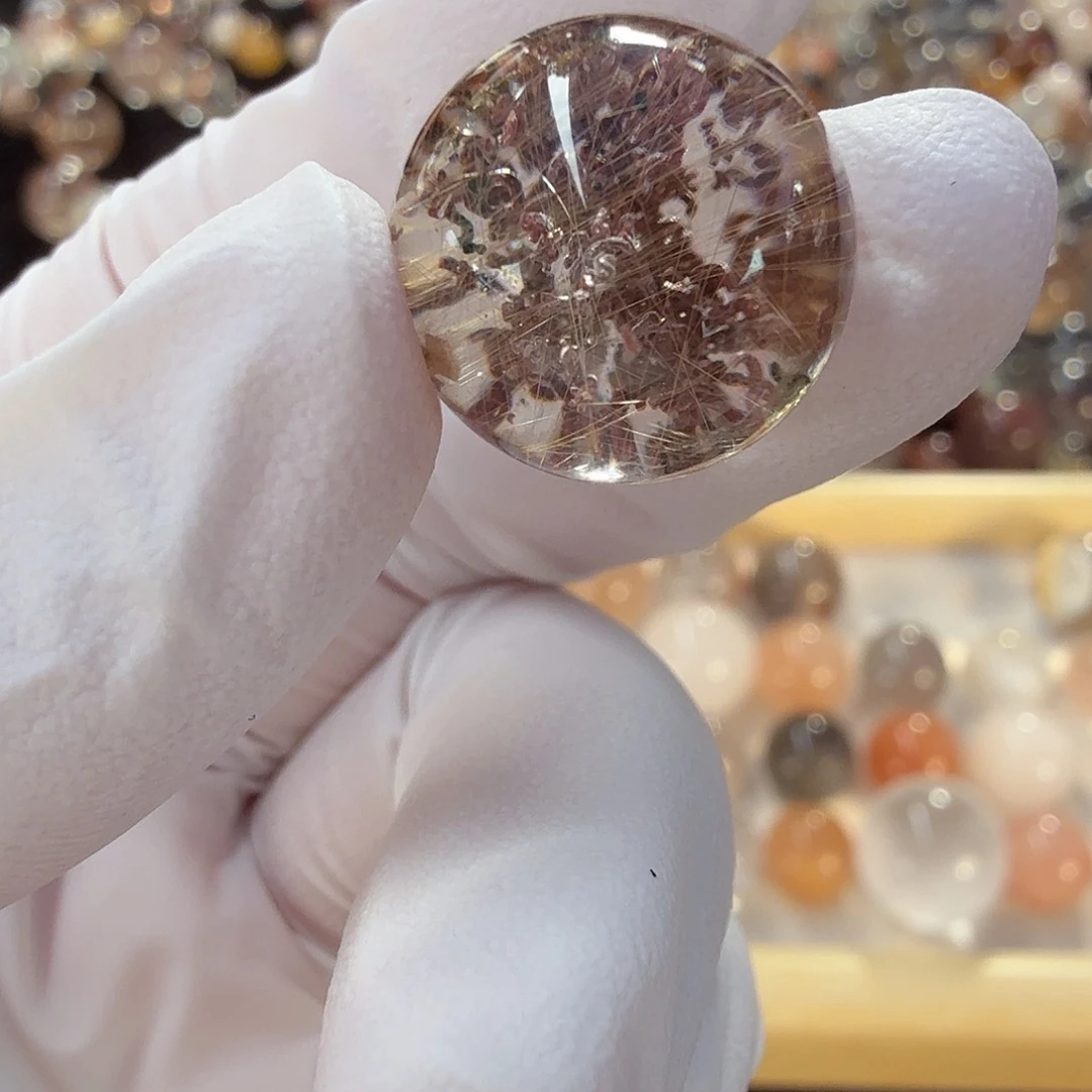 丽***酱珠宝半成品未镶嵌水晶穿发15.3mm定制不退换