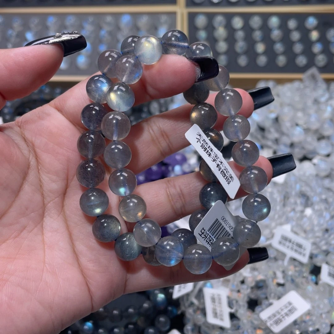 j***e手链未镶嵌长石灰月光手链2条