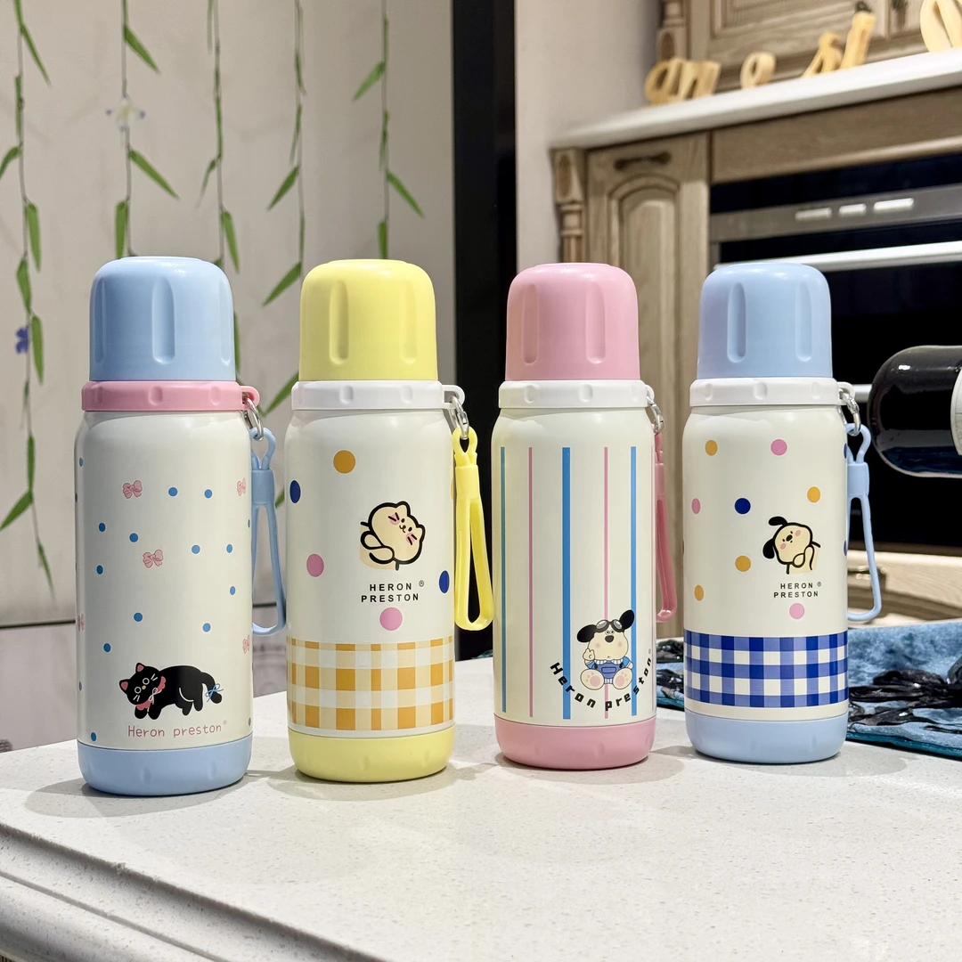 双饮子弹头保温杯316不锈钢可爱便携学生水杯