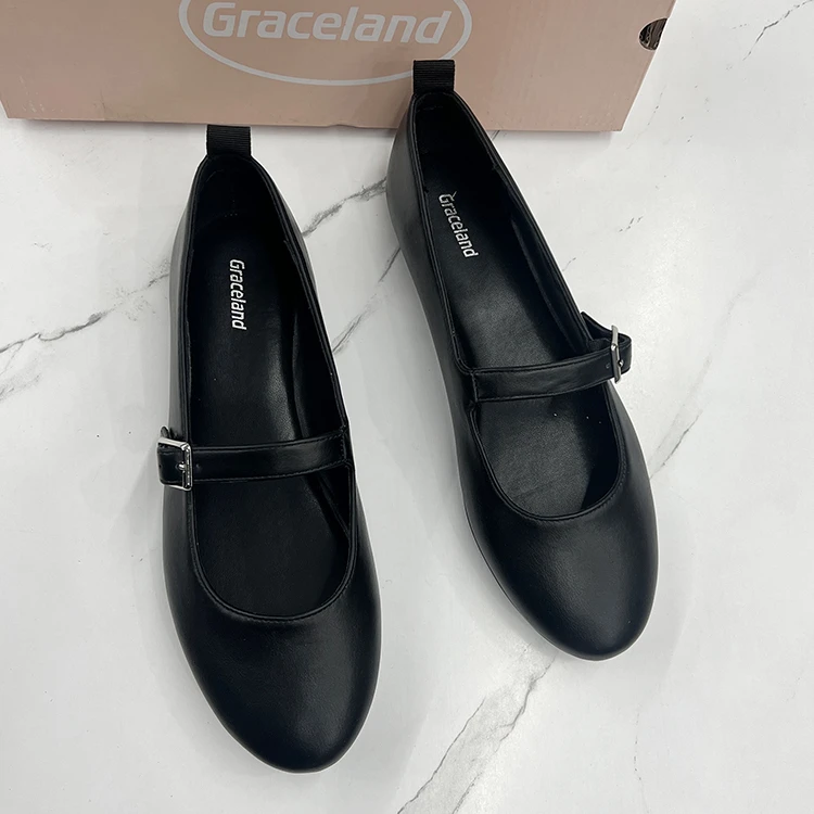 【孤品断码捡漏】黑色平底单鞋女一字带玛丽珍女鞋