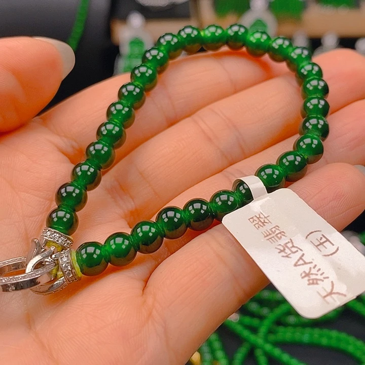 翡翠未镶嵌耳饰天然A货翡翠手链