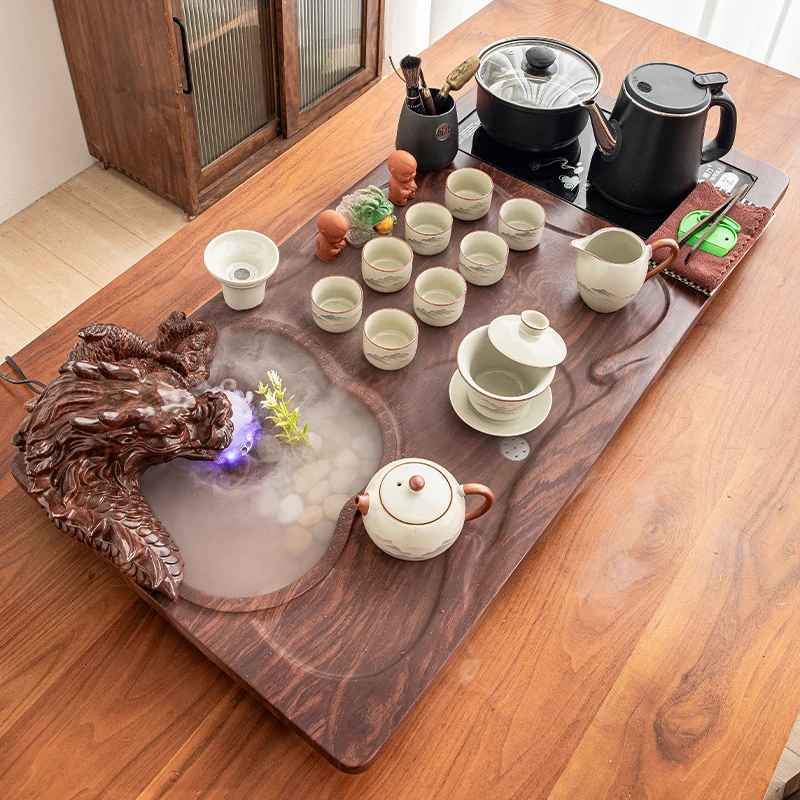 茶具套装家用整套功夫一体雾化龙大茶台茶盘全自动底部上水烧水壶