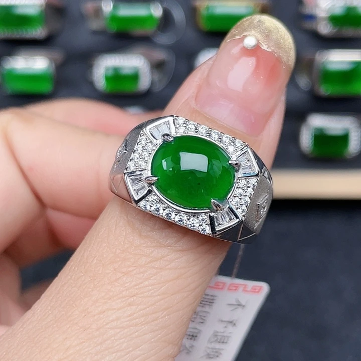 翡翠戒指银S925镶嵌编号2544没有运费险