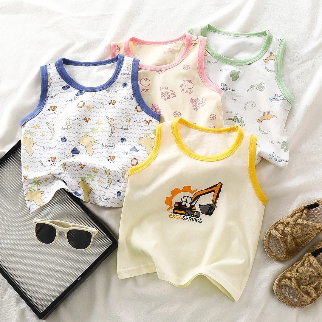 儿童背心纯棉新款夏季男童薄款女童打底宝宝无袖2025T恤童装婴儿