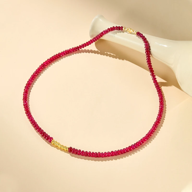 ECI 红宝石（处理）【原创设计·鎏金】红宝石项链红宝石颈饰轻奢珠宝